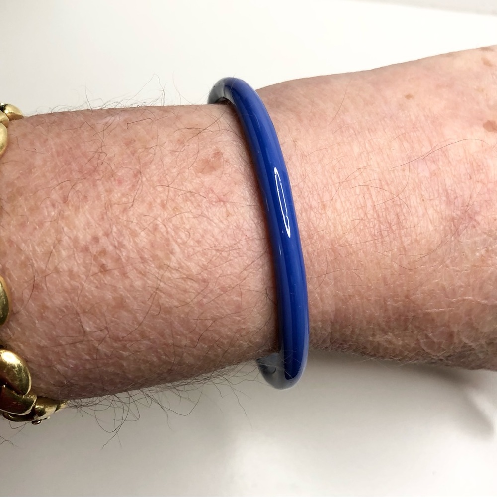Vintage Blue Fused Glass Bracelet Peking Glass